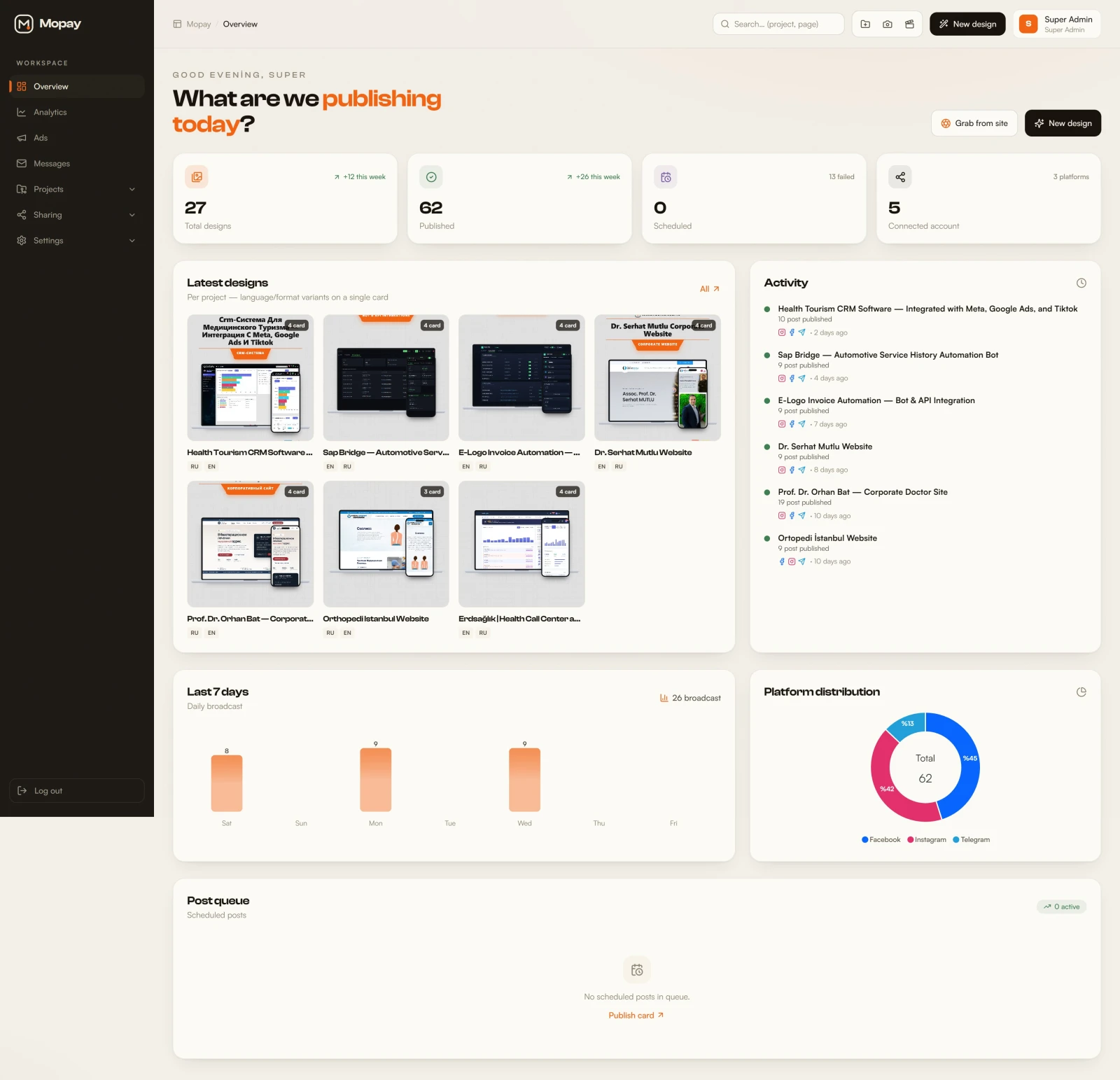Mopay — Portfolio Capture & Social Media Automation